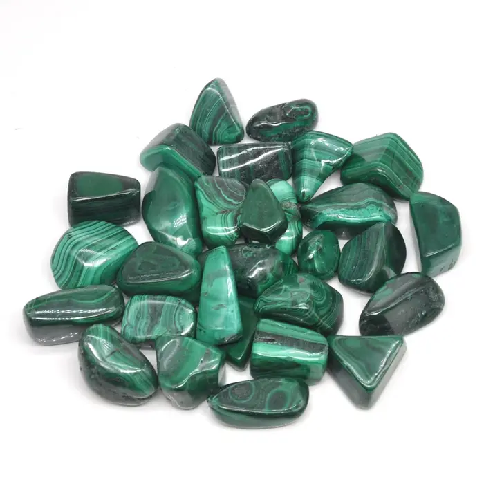Pierres naturelles en Malachite, cristaux de guérison en vrac, véritable pierre précieuse polie Reik