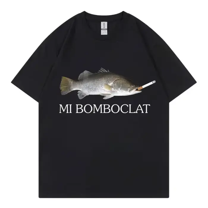T-shirt manches courtes femme, humoristique, bombardier, poisson, Meme, tendance, Y2k, Style Vintage