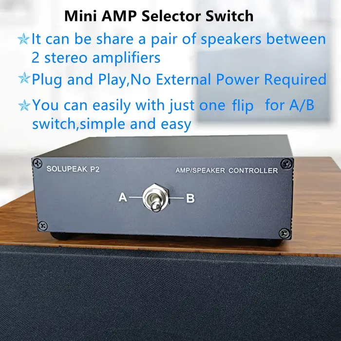 Amplificateur audio stéréo 2 voies haut de gamme/sélecteur de haut-parleur, boîtier de répartiteur, 
