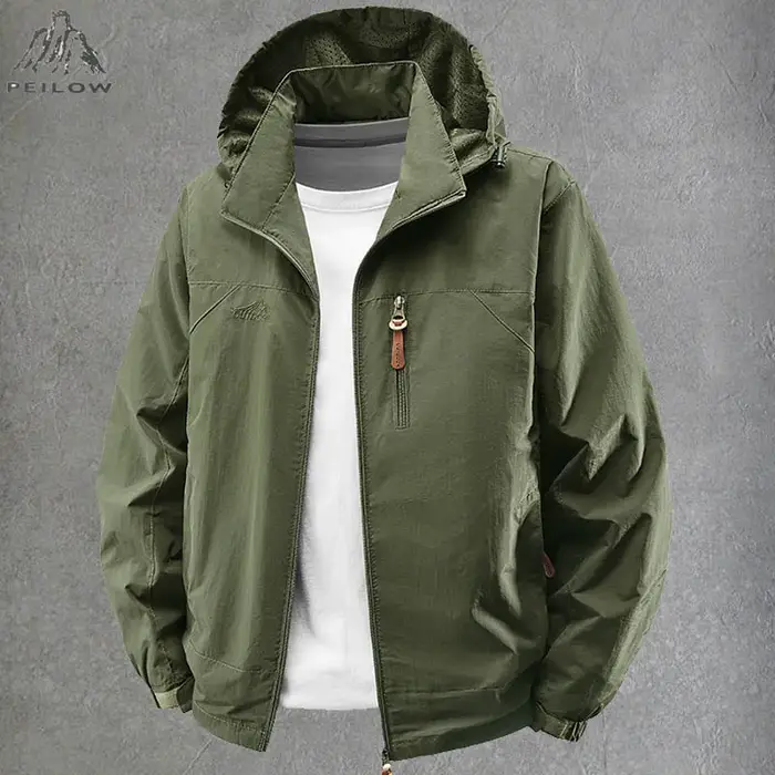 Printemps automne coupe-vent imperméable randonnée vestes hommes en plein air Camping manteaux à cap