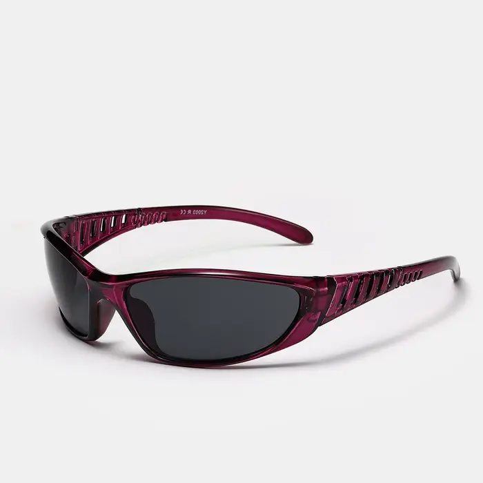 Y2K argent lunettes de soleil couleur évidé futur sens de la technologie filles chaudes Net rouge lu