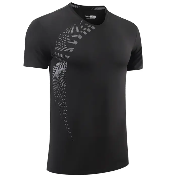 Chemises à manches courtes en nylon pour hommes, séchage rapide, col rond, impression de mode, entra