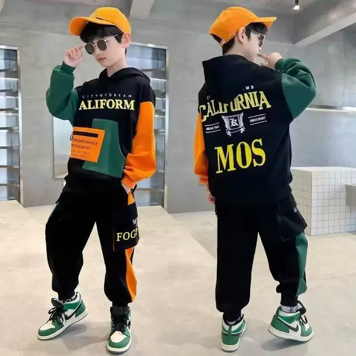 Garçons sweat ensembles automne nouveau Sport costumes décontractés adolescents tendances hauts + pa