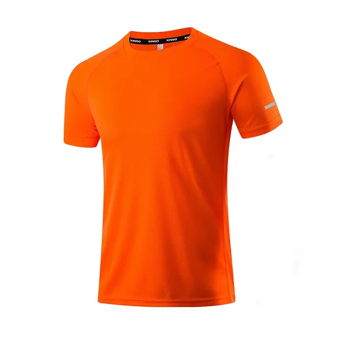 T-shirt sport polyester hommes - Vêtements sport coupe couvertes décontracté course solide