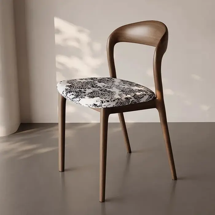 Chaise de bureau en bois massif italien, chaise de salle à manger de cuisine, dossier de loisirs, me
