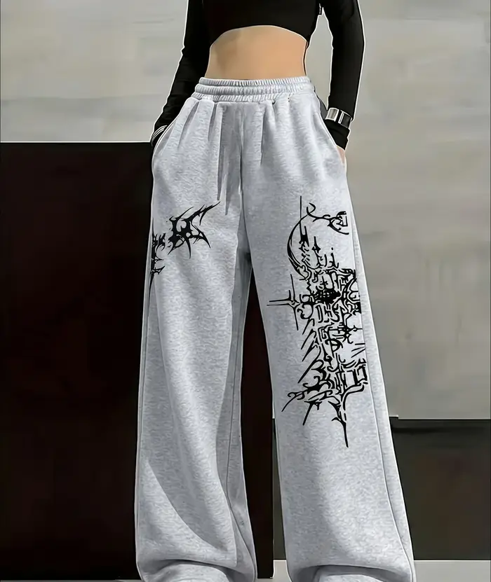 Pantalon de sport décontracté gothique tendance pour l'été 2026, style hip-hop urbain, coupe ample, 