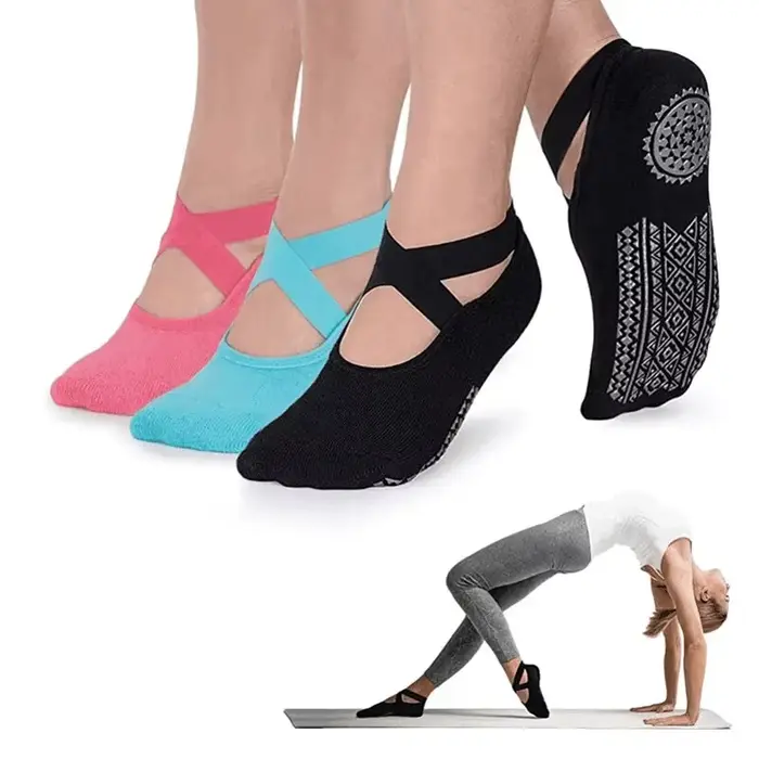 Chaussettes Pilates Femmes Coton Respirant - Bandage Yoga Fitness Danse Ballet