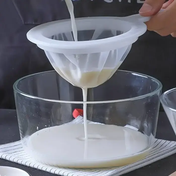 Cuillère à passoire à mailles fines, pour café, lait, soja et yaourt, filtre en Nylon à mailles 100/