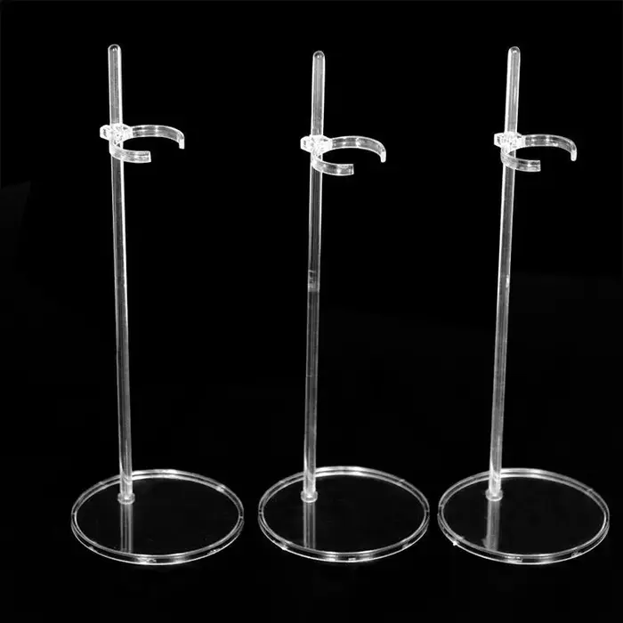 Présentoir de poupée Transparent, 10 pièces, Support de pied de taille en plastique, Support de bric