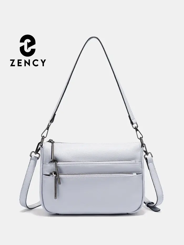 Zency – petit sac à main simple pour femmes, en cuir véritable, grande capacité, sac à bandoulière d
