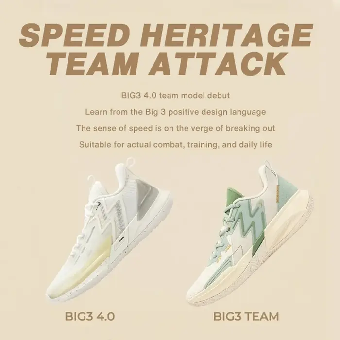 Chaussures de basket-ball 361° BIG3 Team homme - Antidérapantes résistantes à l'usure entraînement