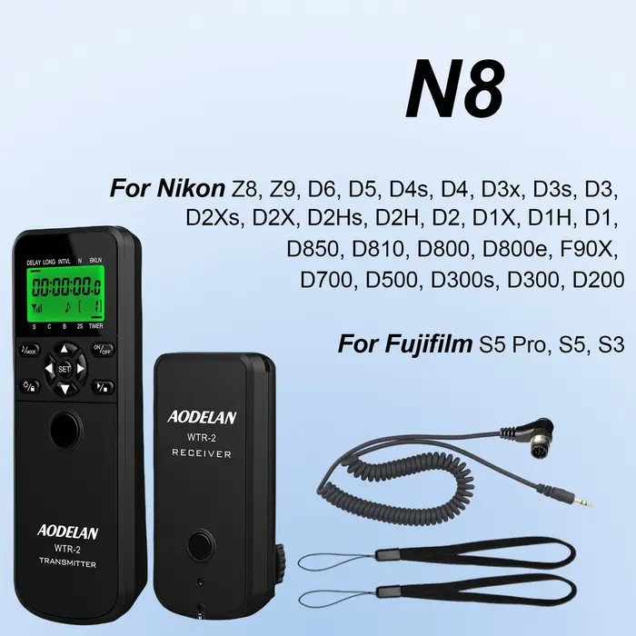 Minuterie de caméra WTR-2, intervalomètre à distance, déclencheur pour Nikon 10 broches Z8 Z9 D6 D5 
