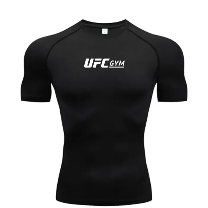T-shirt de compression pour homme, séchage rapide, manches courtes, été, fitness, course à pied, hau