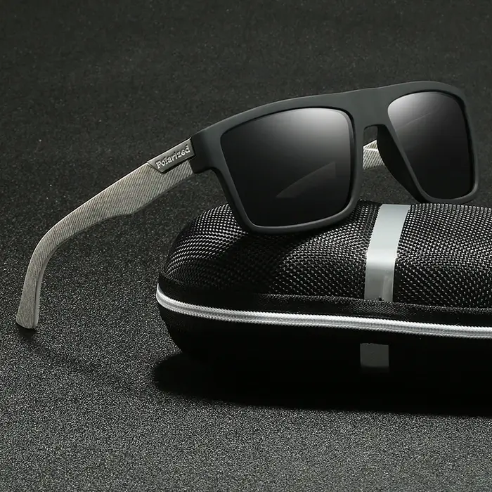 Lunettes de soleil polarisées de luxe pour hommes, carrées, Vintage, pour la conduite, l'escalade, l