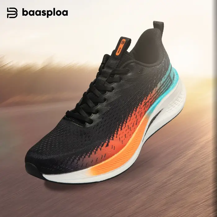 Baasploa hommes Jogging chaussures de sport plaque de carbone professionnel amorti baskets mâle exté