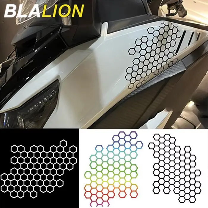 BLALION autocollant moto nid d'abeille casque décalcomanies autocollants voiture Refit créatif corps