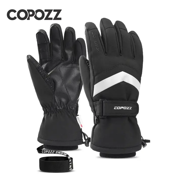 COPOZZ-Gants de ski chauds et imperméables pour homme et femme, moufles épaisses, thermiques, de mot