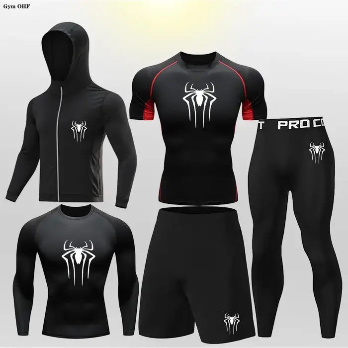 Ensemble MMA boxe enfant - Maillot compression rashguard pour jiu jitsu et entraînement sportif