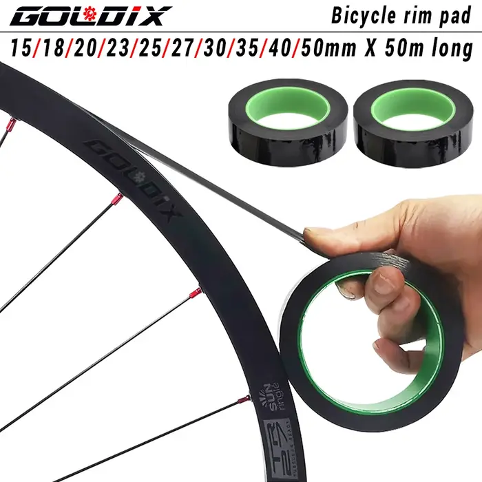 GOLDIX 50m montagne route vélo Tubeless jante bande pour VTT route anneau vide pneu tapis vélo roue 