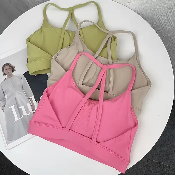 Soutien-gorge de sport femme sexy résistant aux chocs pour course à pied yoga Pilates séchage rapide