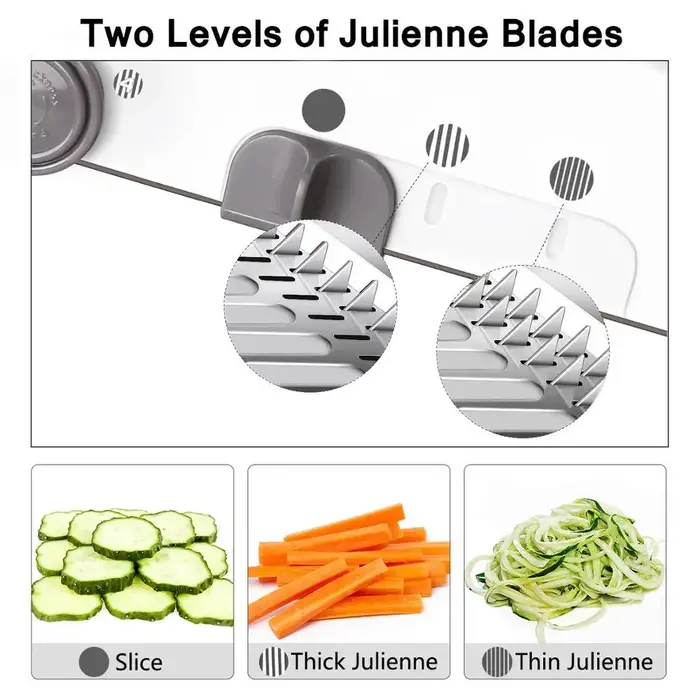 LMETJMA 18 Types réglable Mandoline trancheuse acier inoxydable légumes Julienner râpe oignon pomme 
