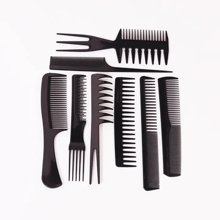 Peigne à cheveux antistatique, 8 pièces, peigne queue de cheval, peigne de maquillage, accessoires d