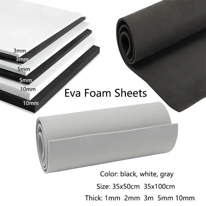 Feuilles de mousse EVA noires et blanches, feuilles d'EVA pour loisirs créatifs, faciles à découper,