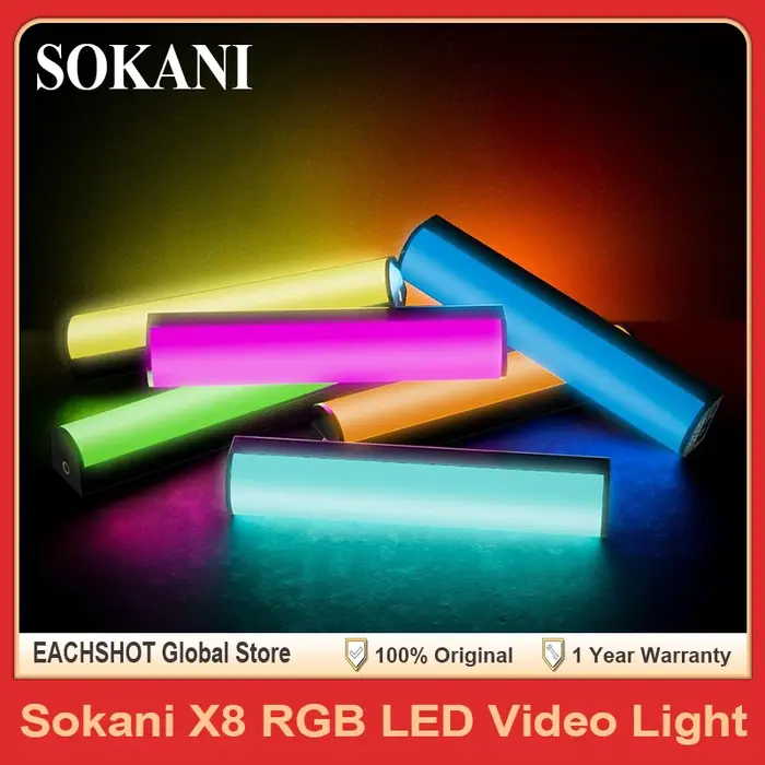 Sokani X8 RGB LED bâton vidéo baguette portative photographie éclairage APP contrôle Mini Tube lumiè