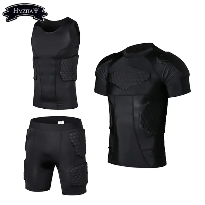 Chemise rembourrée pour hommes, gilet d'entraînement, T-shirt, ensemble court, côtes, cuisses, fesse