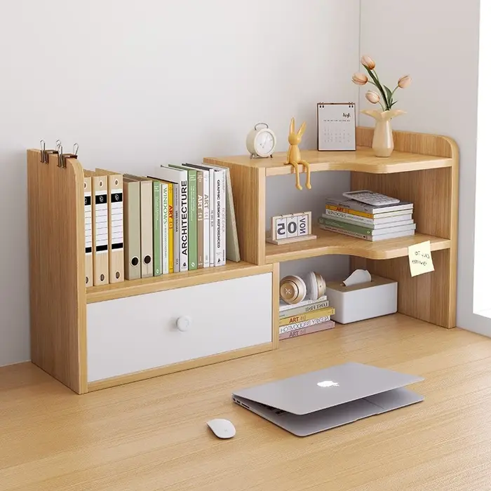 Bibliothèque de bureau, étagères de rangement multicouches, étagères évolutives, boîtes de rangement