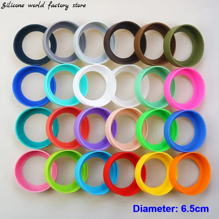 Sous-verres en Silicone, 28 couleurs, 6.5CM, couvercle inférieur de tasse, anneau inférieur, manchon