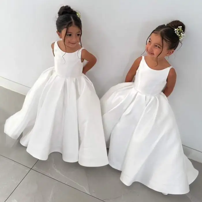 Robe de soirée de baptême pour filles, élégante, avec nœud, à la mode, pour mariage, demoiselles d'h