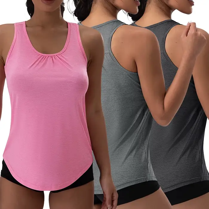 Haut de Yoga plissé sans manches pour femmes, col en v, haut de sport ample, chemises élastiques de 