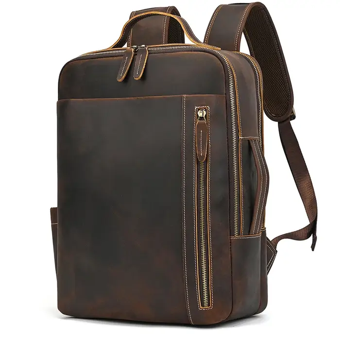 2025 nouveautés sac à dos en cuir pour voyage hommes mâle en cuir de vachette pochette d'ordinateur 