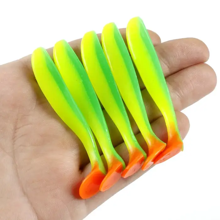 Leurres souples en silicone avec queue en T, appât Élde type poisson nageur idéal pour la pêche à la