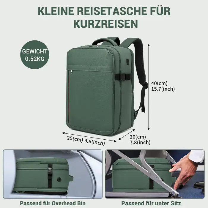 KONO Sac à dos pour ordinateur portable pour homme-15,6 pouces hydrofuge avec compartiment rembourré