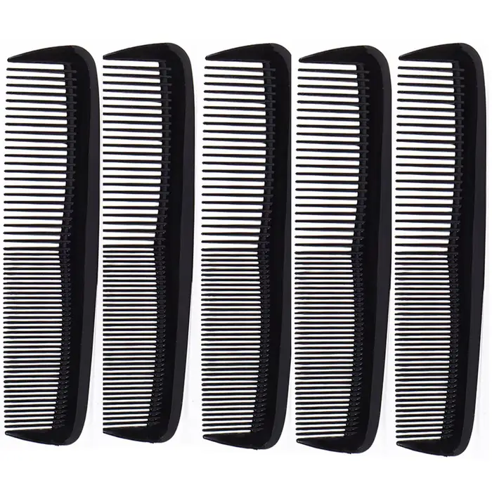 Peigne de coiffure noir 5 pièces, peigne à cheveux à dents fines, peigne résistant à la chaleur, pei