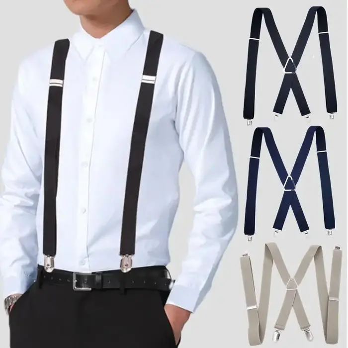 Bretelles de travail robustes pour hommes, élastiques réglables, pour pantalons, ceinture, bretelles