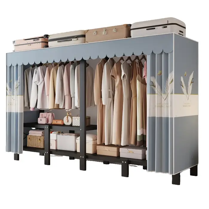 Armoire pliante, armoire simple en acier pour dortoir, armoire de chambre à coucher, armoire moderne