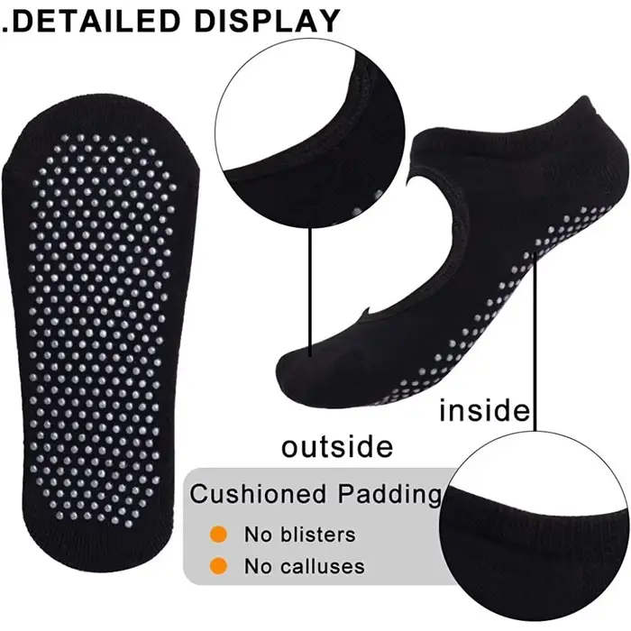 Chaussettes de Yoga antidérapantes, dos nu, en coton, pour femmes, Sport, Pilates, pantoufles de dan