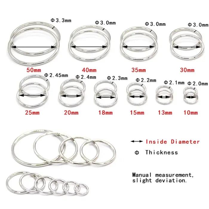 HENGC – grandes boucles rondes en métal, anneau torique, fermoir Web pour ceinture en cuir, chaussur