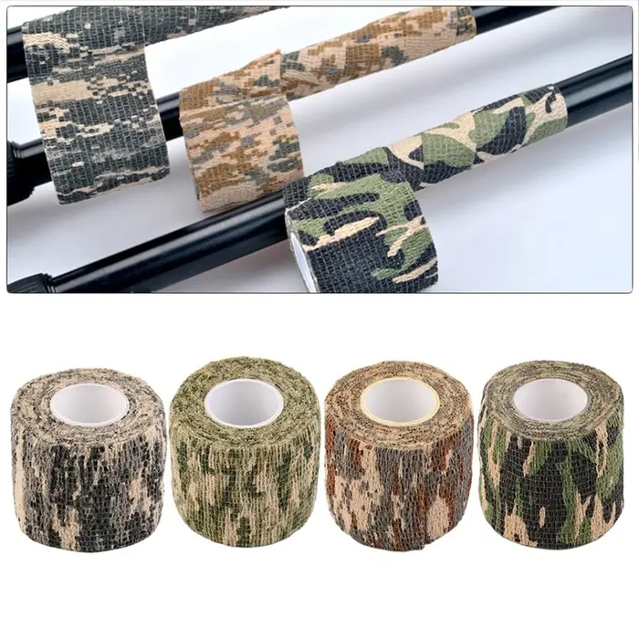 Ruban Camouflage Invisible 4,5 m pour Extérieur, Réutilisable, Auto-adhésif, pour Fusil de Chasse, T