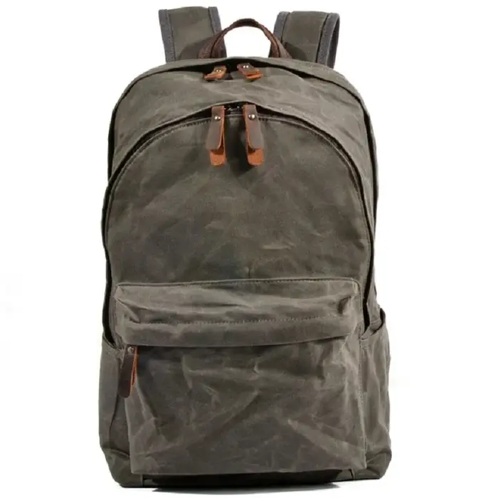Sacs à dos en toile de cire d'huile imperméables pour hommes et femmes, sacs à dos vintage unisexes,
