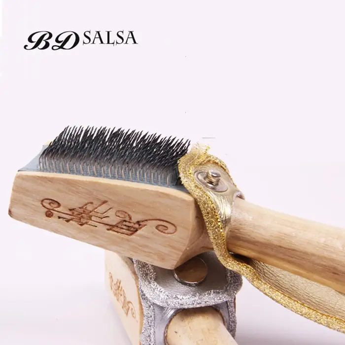 Brosse en acier à manche en bois massif, accessoires de danse BD authentiques, résistantes à l'usure