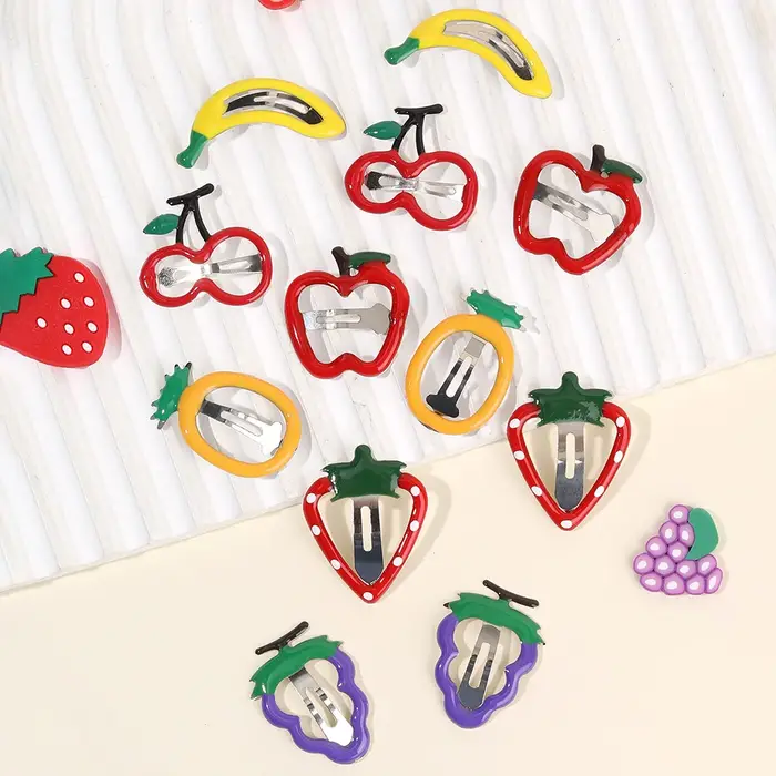 10 pièces/ensemble chaud mignon filles cheveux accessoires fruits BB pinces à cheveux côté fraise ép