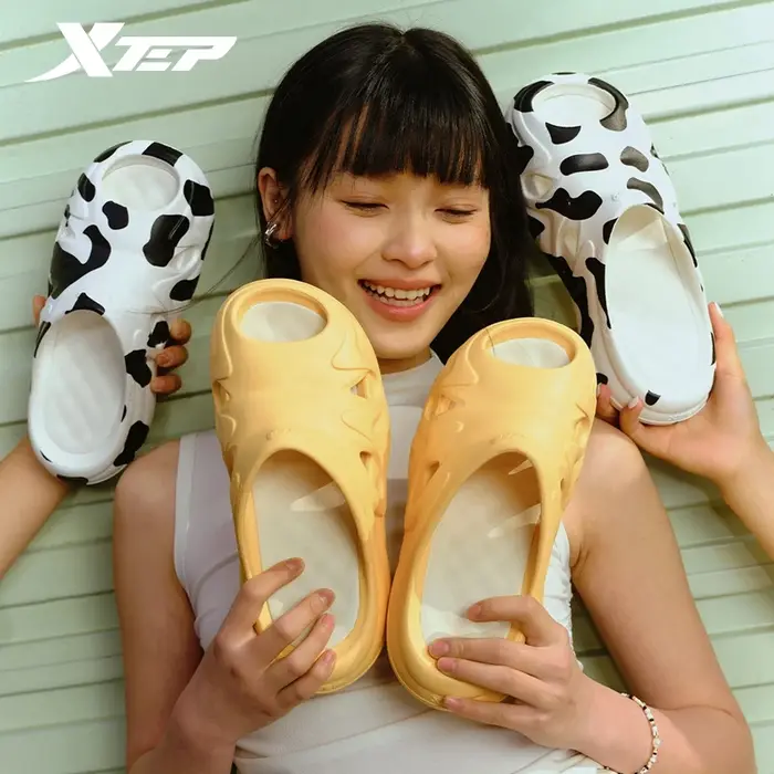 Xtep pantoufles pour femmes été confortable femmes chaussures décontractées couleur mixte quotidien 