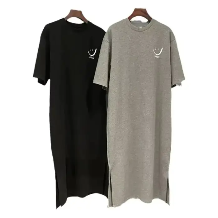 Robe T-shirt à manches courtes pour femmes, ample, mi-longue, au-dessus du genou, nouvelle collectio