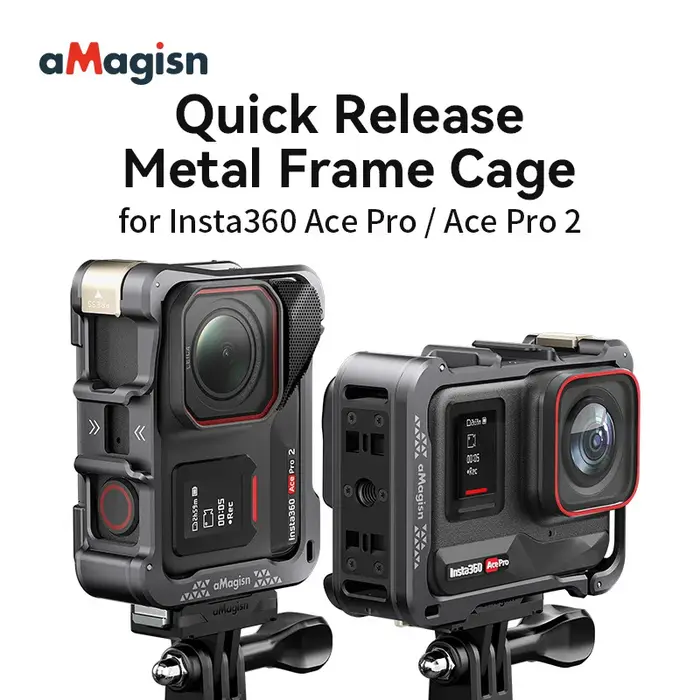 AMagisn-Étui de protection horizontal et vertical, cadre en métal à dégagement rapide, appareil phot