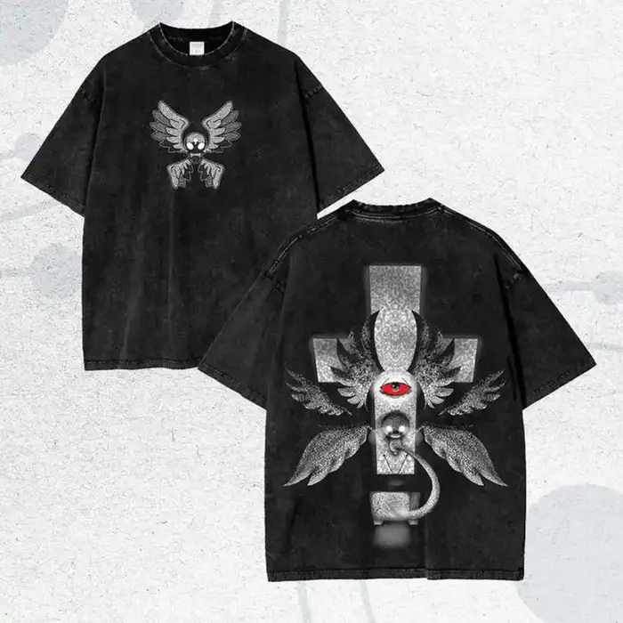 T-shirt délavé The Binding of Isaac, jeu d'horreur indépendant, vêtements de personnalité, adaptés à