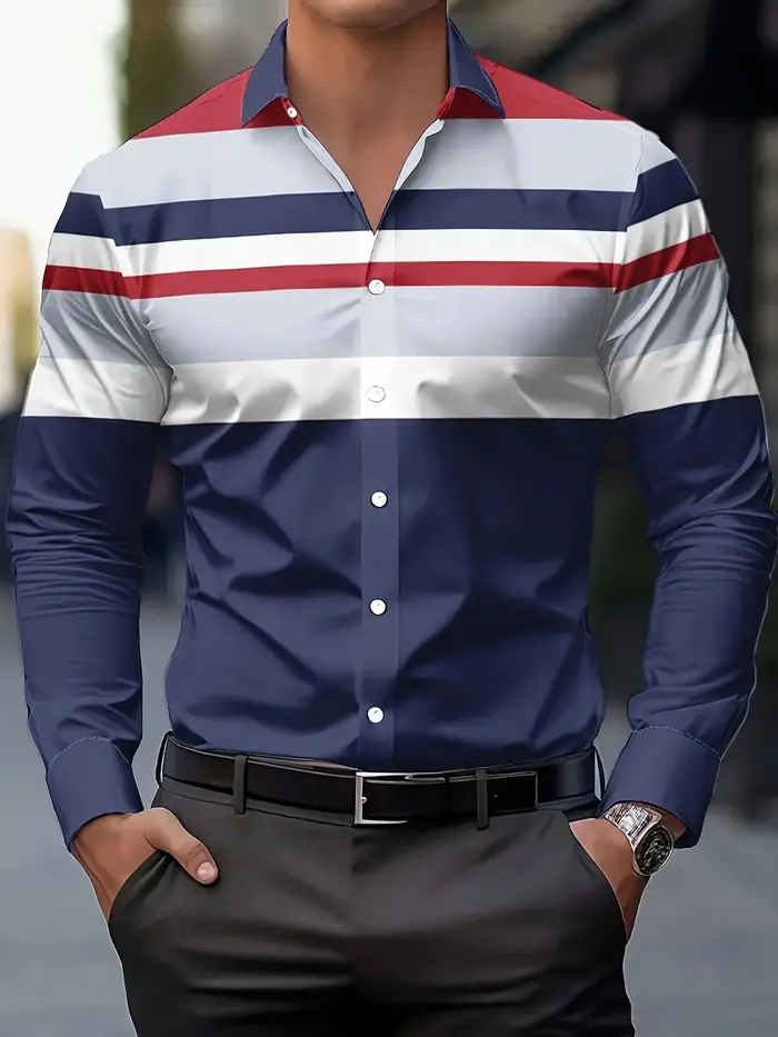 Chemise d'affaires décontractée pour hommes, boutonnée, manches longues, chemise de bureau formelle 
